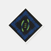 Serviette En Papier Serviettes de cocktail bleu/vert/noir (Coin)