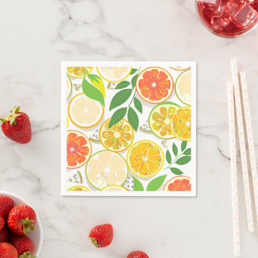 Serviette En Papier Serviettes de cocktail - Boho Citrus Slices (En situation)