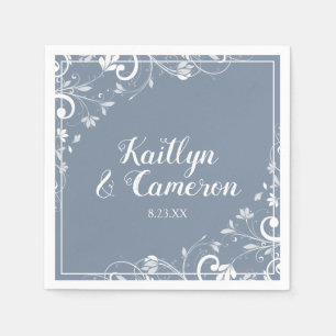 Serviette En Papier Serviettes de cocktail Bouquet Chic (Bleu Poussi
