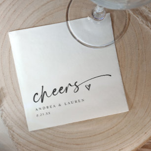 Serviette En Papier Serviettes de cocktail Cheers écriture manuscrite 