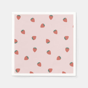 Serviette En Papier serviettes de cocktail de fraise rose