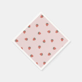 Serviette En Papier serviettes de cocktail de fraise rose (Coin)