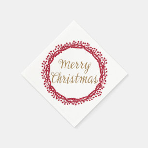 Serviette En Papier Serviettes de cocktail de la baie de Noël