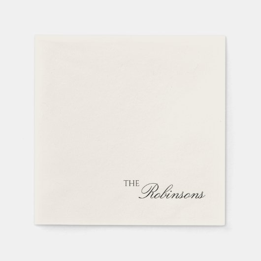 Serviette En Papier Serviettes de cocktail de mariage à script minimal (Devant)