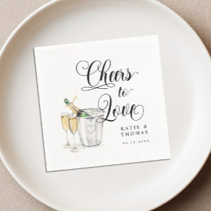 Serviette En Papier Serviettes de cocktail de mariage au champagne "À