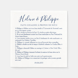 Serviette En Papier Serviettes De Cocktail De Mariage Bleu Marin