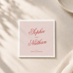 Serviette En Papier Serviettes de cocktail de mariage éditoriales rose