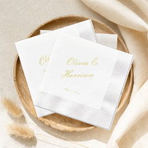 Serviettes de cocktail de mariage élégantes aux ag