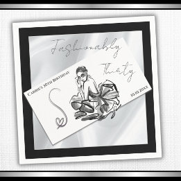 Serviette En Papier Serviettes de cocktail de mode Noir Moderne pour 3