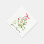 Serviette En Papier Serviettes de cocktail de Noël à la mistletoe (Coin)