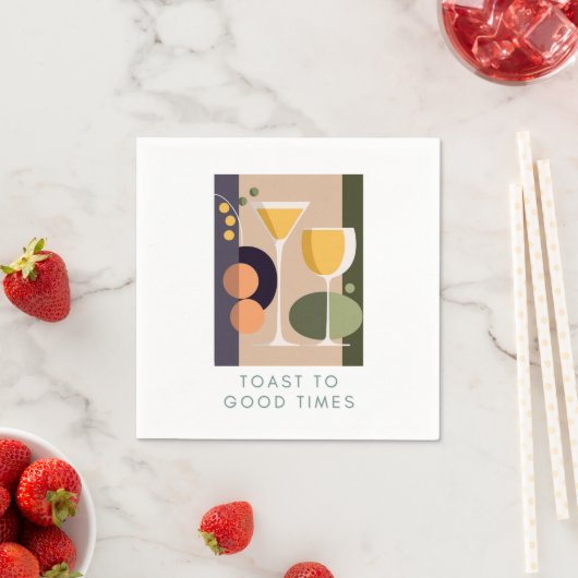 Serviette En Papier Serviettes de cocktail d'inspiration rétro dans de (En situation)