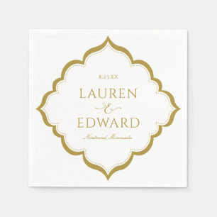 Serviette En Papier Serviettes de cocktail élégantes pour mariage avec