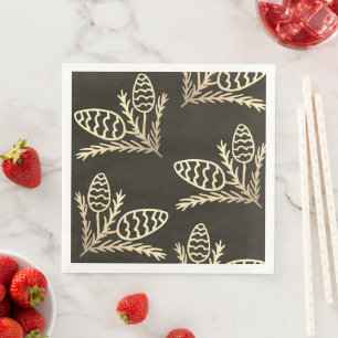 Serviette En Papier Serviettes de cocktail en forme de cône de pin rus