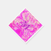 Serviette En Papier Serviettes de cocktail en papier rose fuchsia mono (Coin)