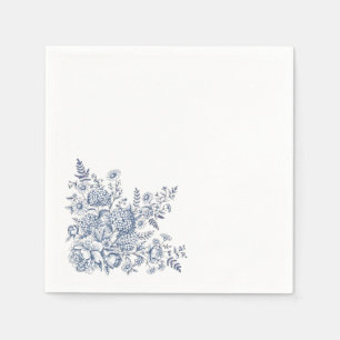 Serviette En Papier Serviettes de cocktail en toile de Jouy bleue et b