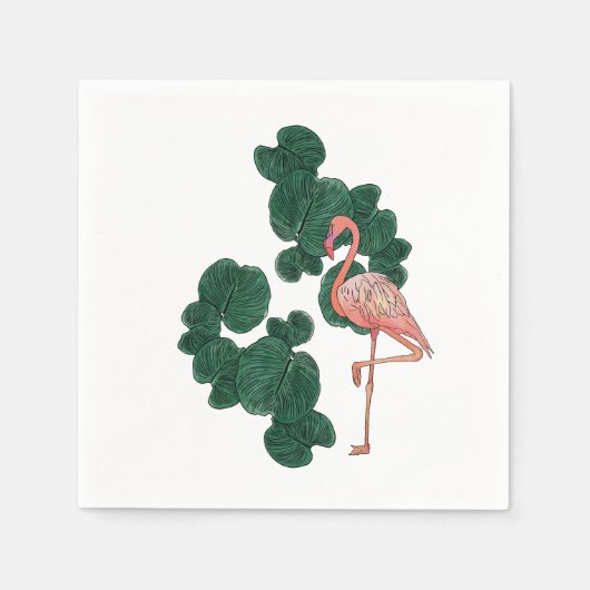 Serviette En Papier serviettes de cocktail flamingo (Devant)