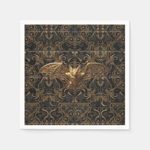 Serviette En Papier Serviettes de cocktail Halloween gothiques Chauve-
