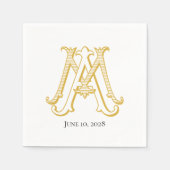 Serviette En Papier serviettes de cocktail MA ou AM monogram (Devant)