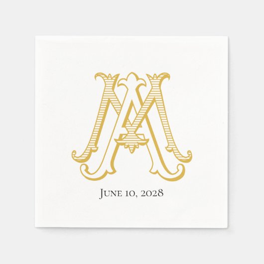 Serviette En Papier serviettes de cocktail MA ou AM monogram (Devant)