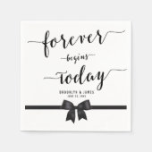 Serviette En Papier Serviettes De Cocktail Mariage Noir Et Blanc Avec  (Devant)