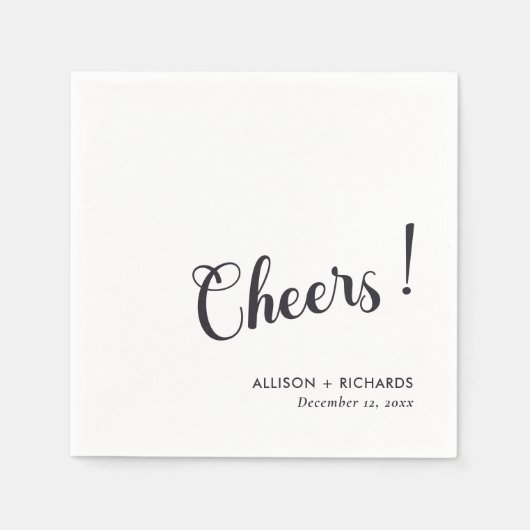 Serviette En Papier Serviettes De Cocktail Mariage Personnalisées Avec (Devant)