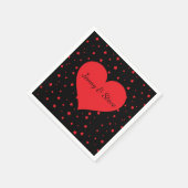 Serviette En Papier Serviettes de cocktail noir personnalisées au coeu (Coin)