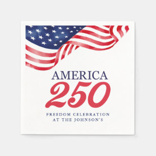 Serviette En Papier Serviettes de cocktail patriotiques America 250