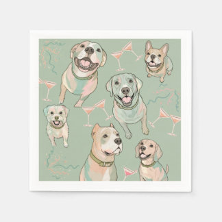 Serviette En Papier Serviettes de cocktail pour fête avec chiens vert