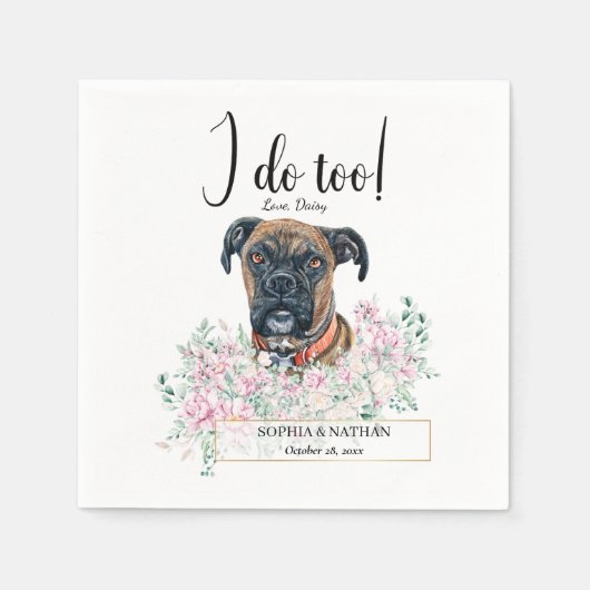 Serviette En Papier Serviettes de cocktail pour mariage avec Boxer (Devant)