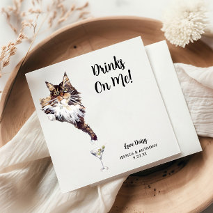 Serviette En Papier Serviettes de cocktail pour mariage de chat
