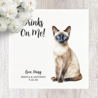 Serviettes de cocktail pour mariage de chat