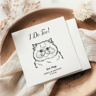 Serviette En Papier Serviettes de cocktail pour mariage de chat modern