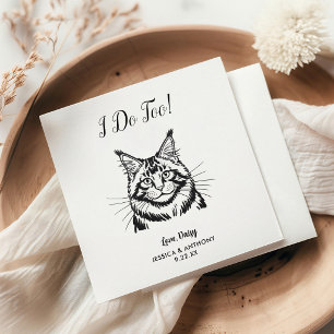Serviette En Papier Serviettes de cocktail pour mariage de chat modern