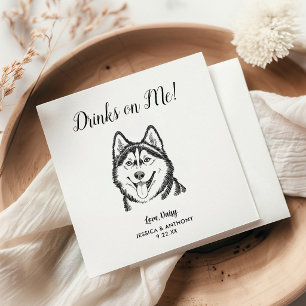 Serviette En Papier Serviettes de cocktail pour mariage de chien moder