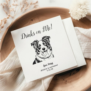 Serviette En Papier Serviettes de cocktail pour mariage de chien moder