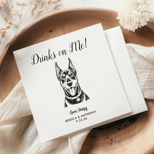 Serviette En Papier Serviettes de cocktail pour mariage de chien moder
