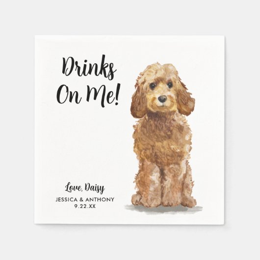 Serviette En Papier Serviettes de cocktail pour mariage de chiens (Devant)