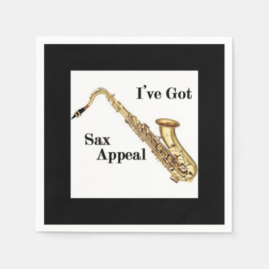 Serviette En Papier Serviettes de cocktail saxophone (Devant)