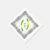 Serviette En Papier Serviettes de cocktails gris/vert/jaune (Coin)