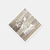 Serviette En Papier Serviettes de cocktails Monogrammes en bois rustiq (Coin)