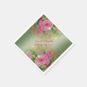 Serviette En Papier Serviettes de cocktails personnalisées roses vinta