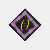 Serviette En Papier Serviettes de cocktails violet/jaune doré/noir (Coin)