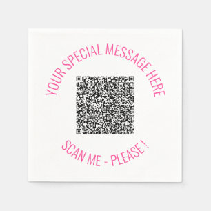 Serviette En Papier Serviettes de code QR personnalisées avec texte pe