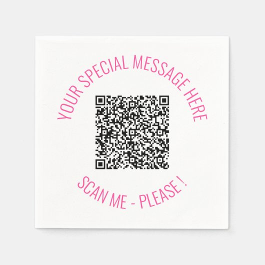 Serviette En Papier Serviettes de code QR personnalisées avec texte pe (Devant)