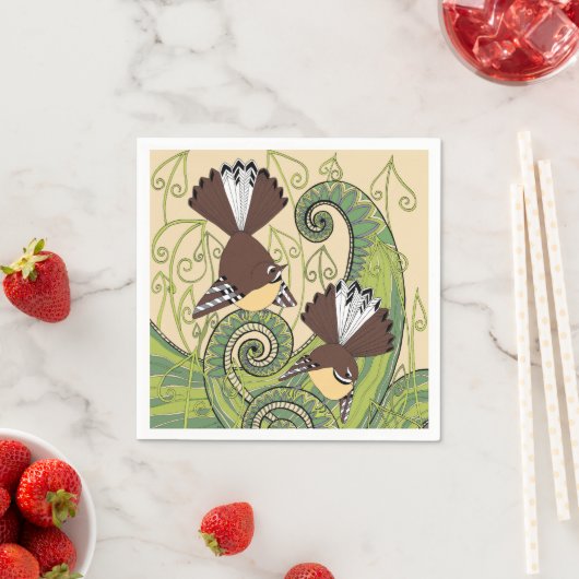 Serviette En Papier Serviettes de conception d'oiseaux (En situation)