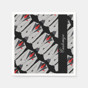 Serviette En Papier Serviettes de costume gris personnalisé pour homme