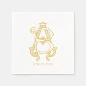 Serviette En Papier Serviettes de couleurs modifiables Monogramme AB M (Devant)