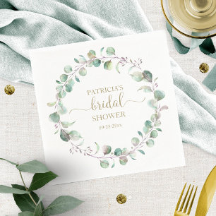 Serviette En Papier Serviettes de couronne d'eucalyptus Élégance pour