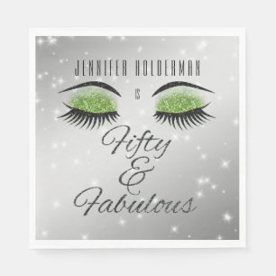 Serviette En Papier Serviettes de déjeuner Fabulous 50 Black Green Gla