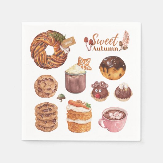 Serviette En Papier Serviettes de dessert d'automne (Devant)